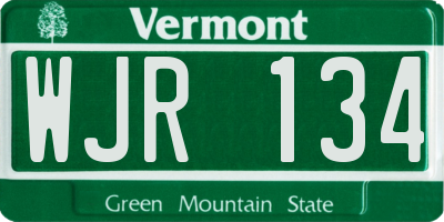 VT license plate WJR134