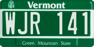 VT license plate WJR141