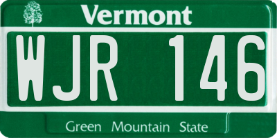 VT license plate WJR146
