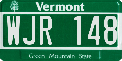 VT license plate WJR148