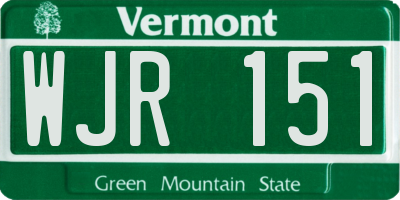 VT license plate WJR151