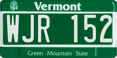VT license plate WJR152