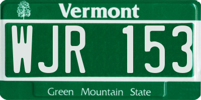 VT license plate WJR153