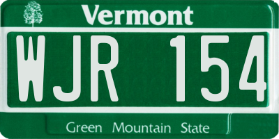 VT license plate WJR154