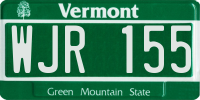 VT license plate WJR155