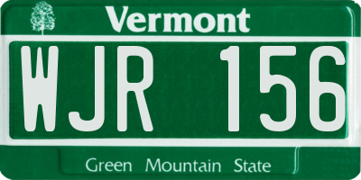 VT license plate WJR156