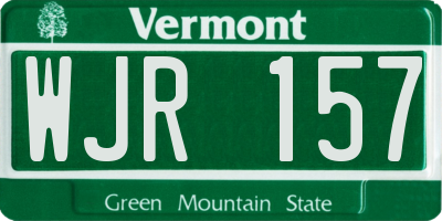 VT license plate WJR157