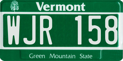 VT license plate WJR158