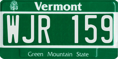 VT license plate WJR159