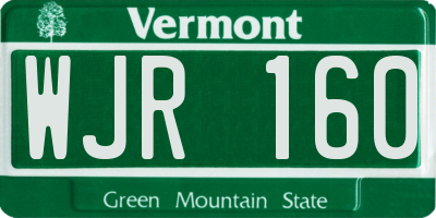 VT license plate WJR160