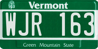 VT license plate WJR163