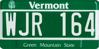 VT license plate WJR164