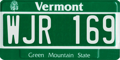 VT license plate WJR169