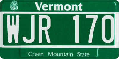 VT license plate WJR170