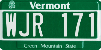 VT license plate WJR171