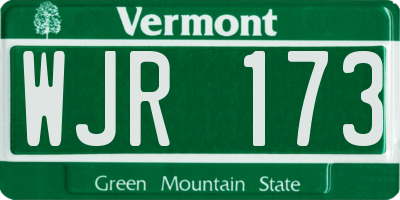 VT license plate WJR173