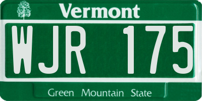 VT license plate WJR175