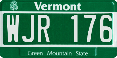 VT license plate WJR176