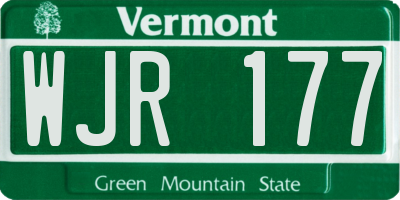VT license plate WJR177