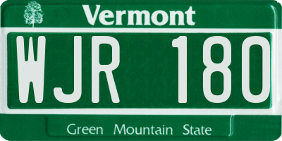 VT license plate WJR180