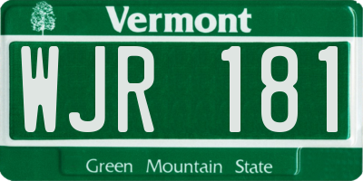 VT license plate WJR181