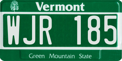 VT license plate WJR185