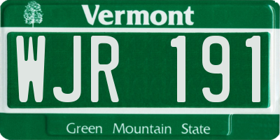 VT license plate WJR191