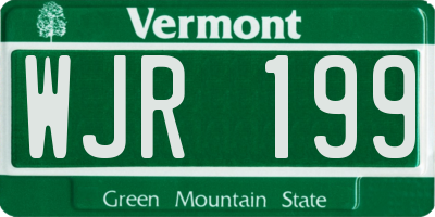VT license plate WJR199