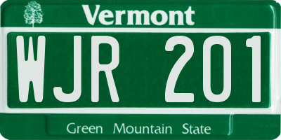 VT license plate WJR201