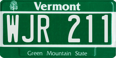 VT license plate WJR211