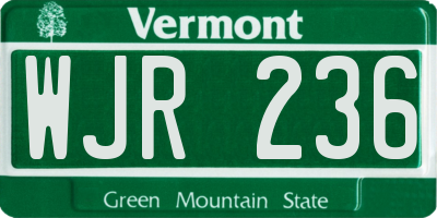 VT license plate WJR236