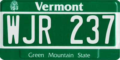 VT license plate WJR237