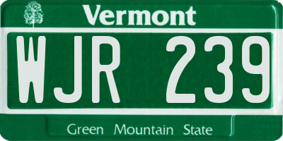 VT license plate WJR239