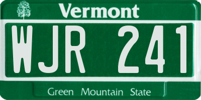 VT license plate WJR241