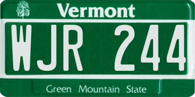 VT license plate WJR244