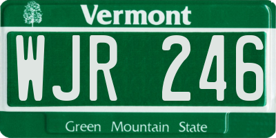 VT license plate WJR246