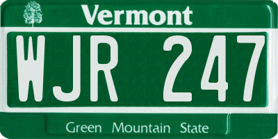 VT license plate WJR247