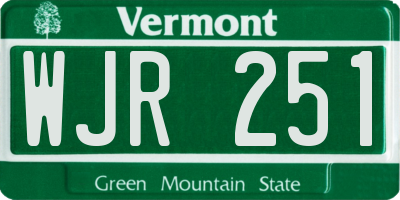 VT license plate WJR251