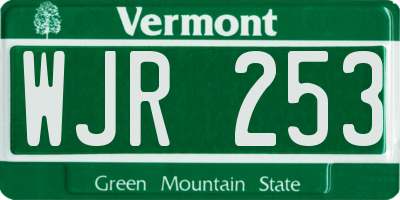 VT license plate WJR253