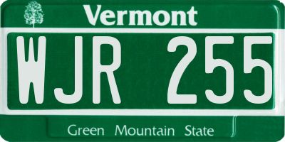 VT license plate WJR255