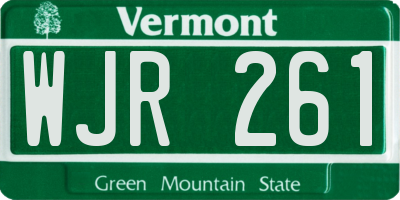 VT license plate WJR261