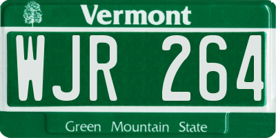 VT license plate WJR264