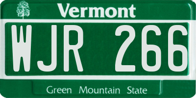 VT license plate WJR266