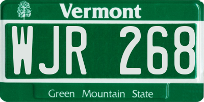 VT license plate WJR268