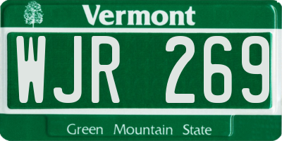 VT license plate WJR269