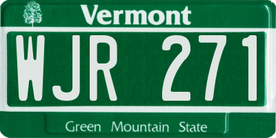 VT license plate WJR271