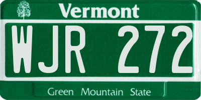 VT license plate WJR272