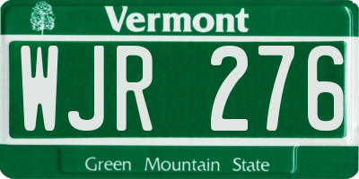 VT license plate WJR276