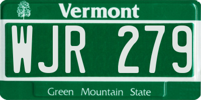 VT license plate WJR279