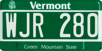 VT license plate WJR280